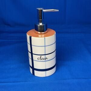 Stylish Ceramic Soap Dispenser- Modern Grid Design